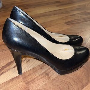 Black Leather Marc Fisher Heels